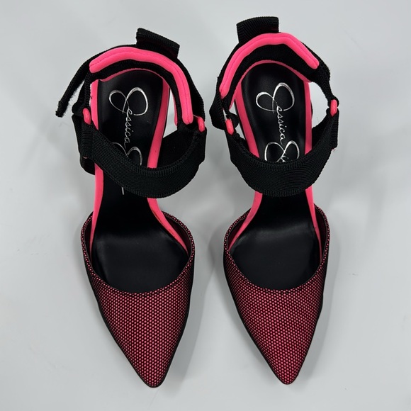 JESSICA SIMPSON Women’s Pink and Black Pointy Stiletto Heels Size 6 NWOT - Picture 3 of 17